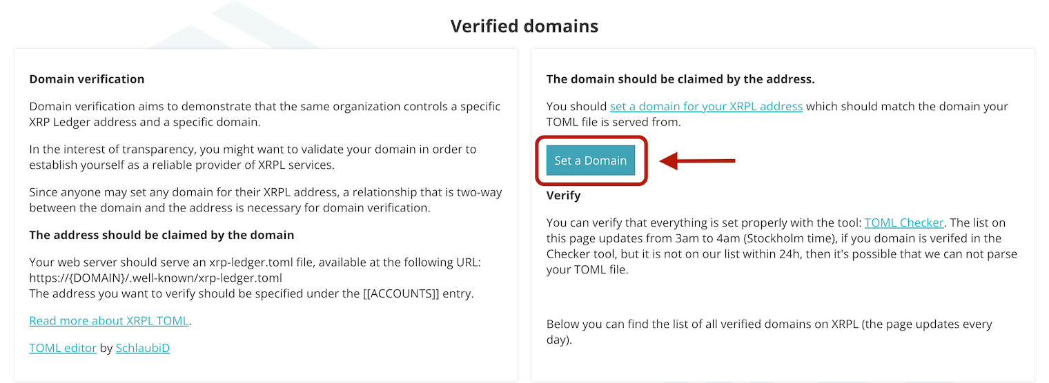 Set a verified domain